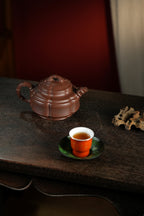 范大生嫡脉·江苏省大师范秀芳·紫砂臻品《六方隐角竹鼓壶》 ——原矿优质底槽清·300cc（入册款代表作）