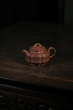 范大生嫡脉·江苏省大师范秀芳·紫砂臻品《六方隐角竹鼓壶》 ——原矿优质底槽清·300cc（入册款代表作）