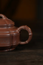 范大生嫡脉·江苏省大师范秀芳·紫砂臻品《六方隐角竹鼓壶》 ——原矿优质底槽清·300cc（入册款代表作）