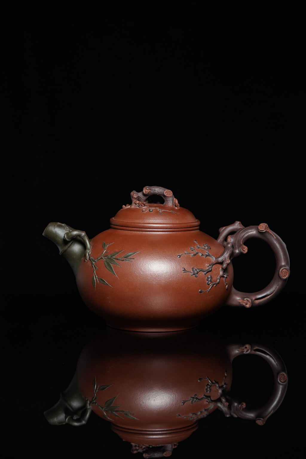 6800CC江苏省大师邱爽～国大师邱玉林联诀重器《岁寒三友壶》典藏传世，高端大摆件——原矿优质清水泥·6800cc