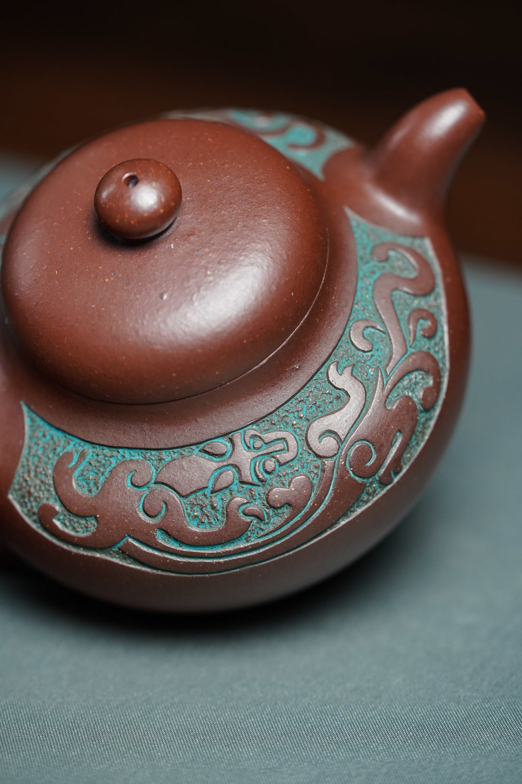 国大师邱玉林亲制｜顶奢稀有传世臻品《螭龙福圆壶》——原矿优质底槽清·260cc ——中国陶瓷艺术大师·邱玉林·亲制