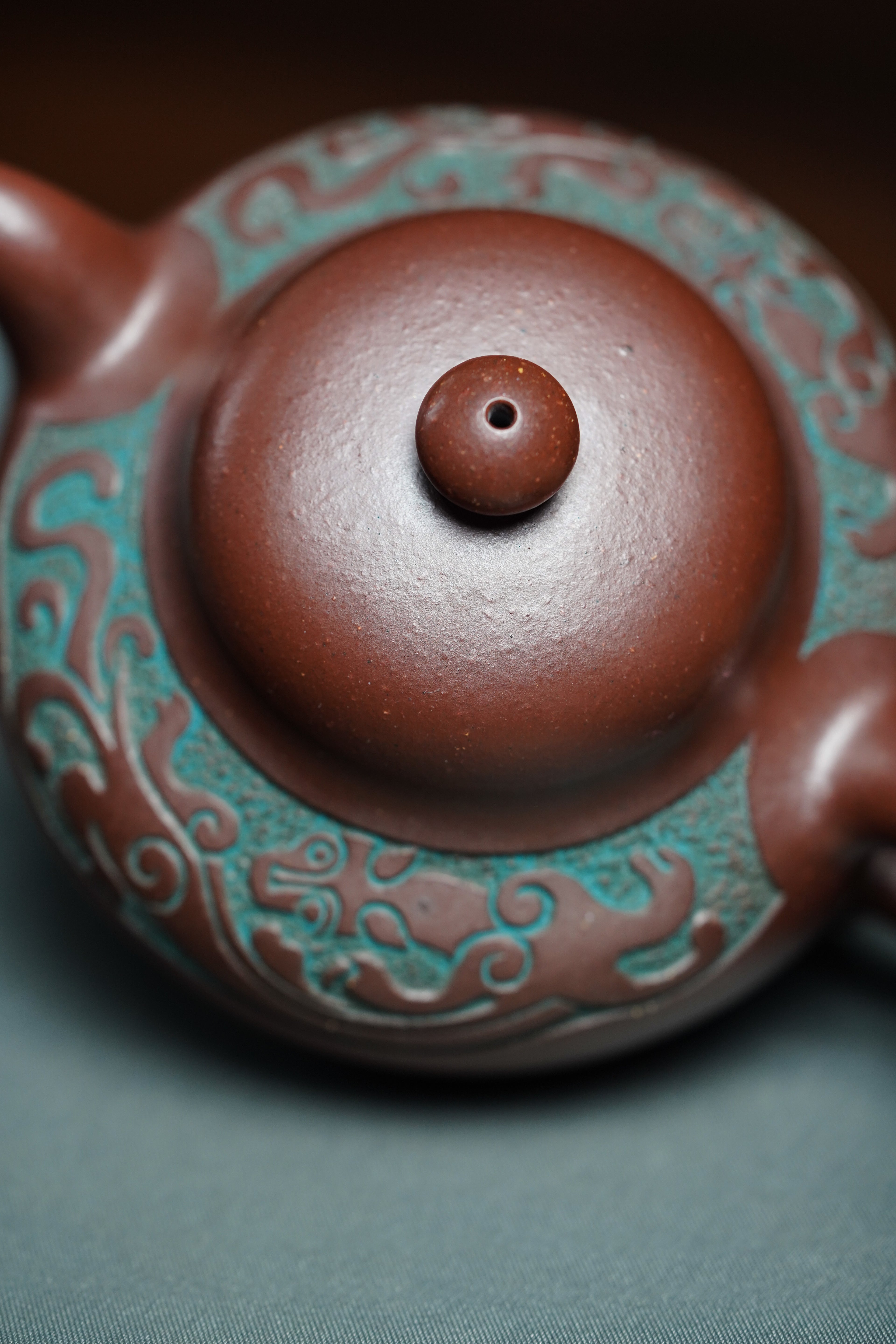 国大师邱玉林亲制｜顶奢稀有传世臻品《螭龙福圆壶》——原矿优质底槽清·260cc ——中国陶瓷艺术大师·邱玉林·亲制