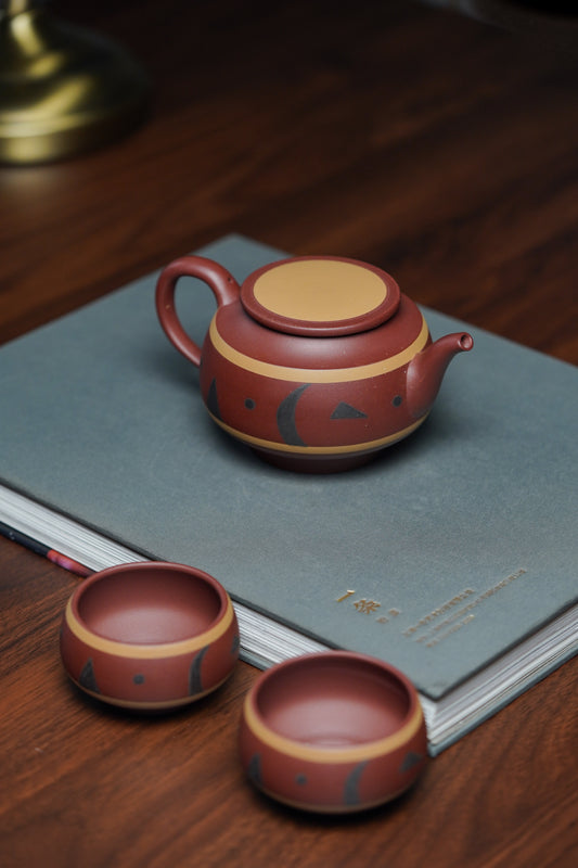 国匠臻藏 葛军大师·原创紫砂重器《夏韵套组》鼎级荣衔 业界标杆——原矿优质清水泥·280cc