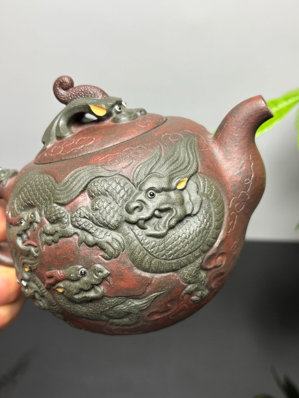 国礼名家金奖臻品｜高水波原创代表作《九子朝圣》九龙紫砂重器 传世收藏高端礼赠 巅峰之作！  优质老青段 | 520cc
