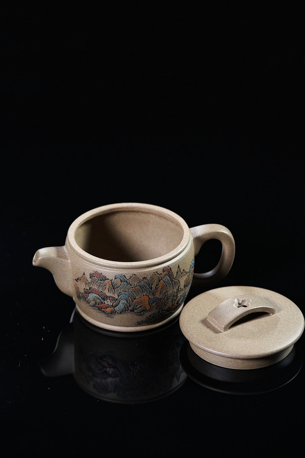 紫砂界彩刻山水标杆·李峰臻品《汉瓦壶》礼藏双绝 传世重器！  ——原矿优质青段·260cc