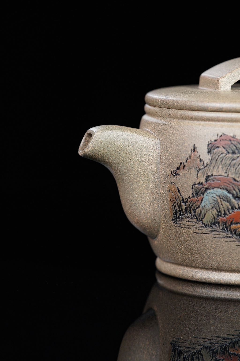 紫砂界彩刻山水标杆·李峰臻品《汉瓦壶》礼藏双绝 传世重器！  ——原矿优质青段·260cc