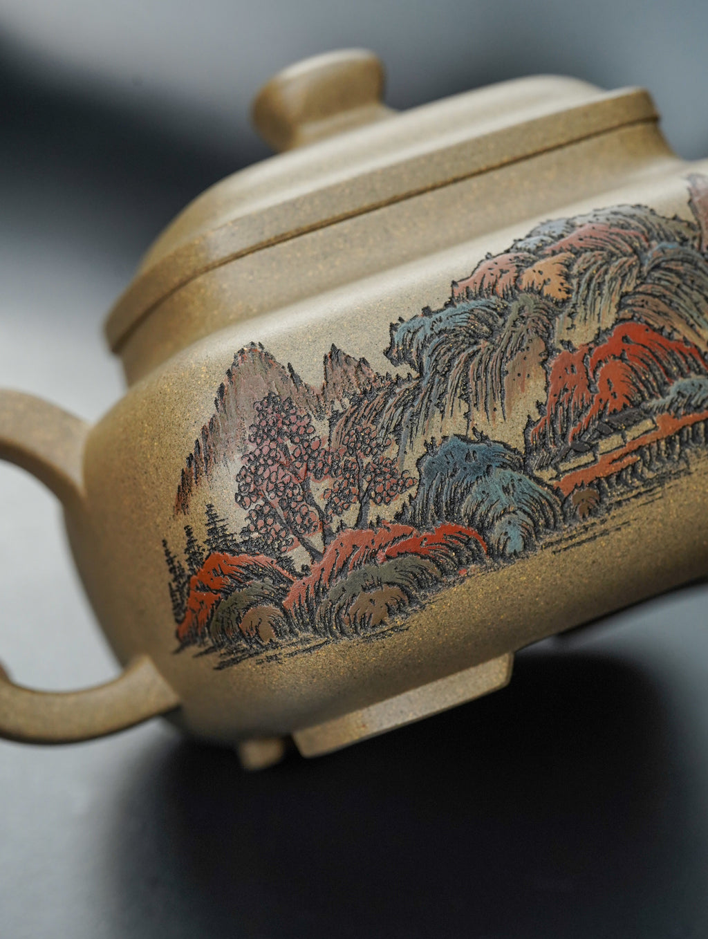 紫砂界彩刻山水第一人·李峰巅峰臻品《云水禅心壶》礼藏双绝 传世重器！  ——原矿优质青段泥·250cc