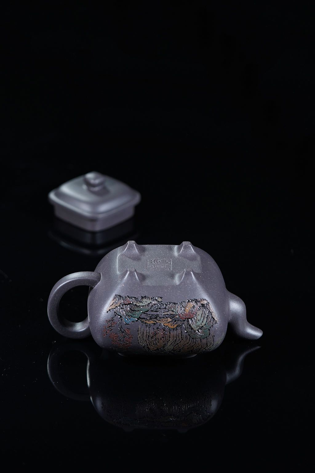 紫砂界彩刻山水标杆·李峰臻品《传炉壶》礼藏双绝 传世重器！  ——原矿优质天清泥·300cc