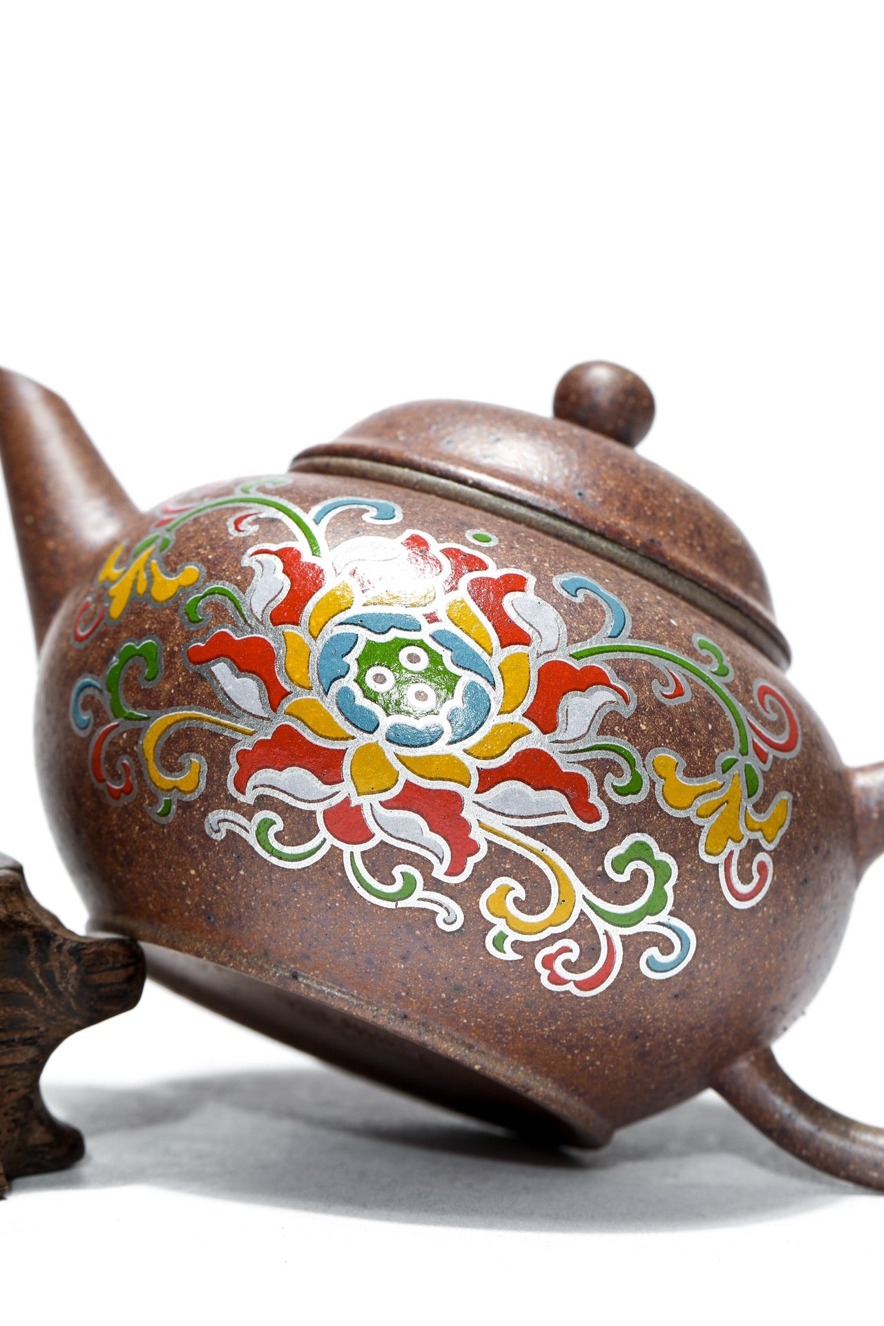 工艺师精品佳作，柴烧薄胎《水平壶》花开富贵！ ——工艺美术师·潘老师 ——原矿优质本山段泥柴烧·160cc