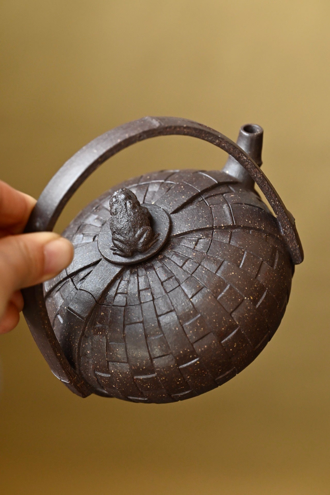 蟾竹提梁 ·全手工 /实力派陶手作品  /容量300cc/原矿紫泥