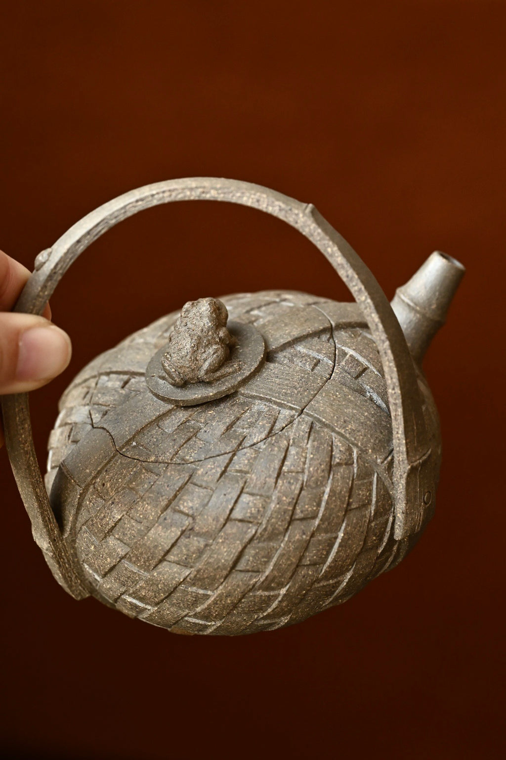 蟾竹提梁 ·全手工  /实力派陶手作品/容量250cc/原矿段泥
