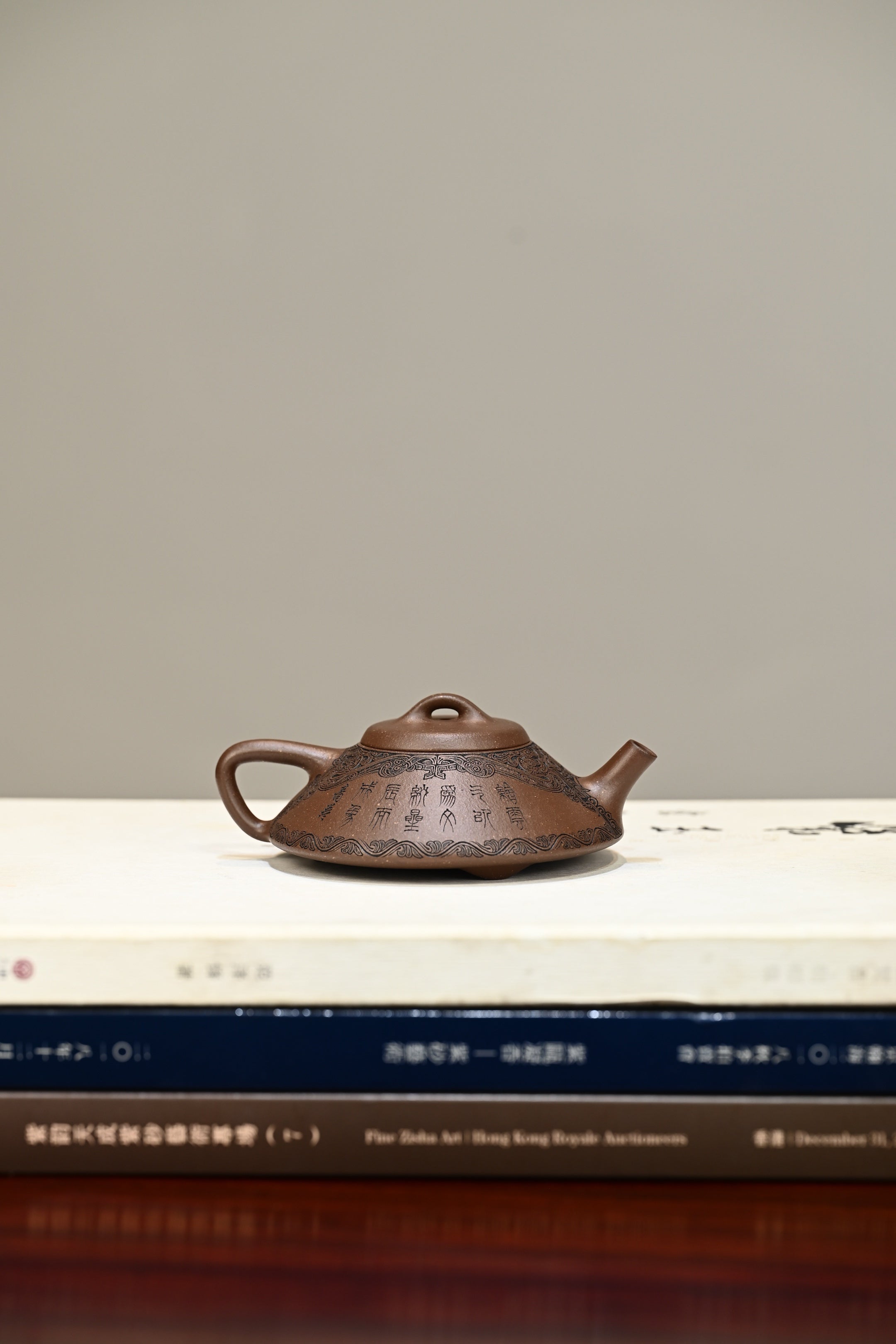 合瓢·全手工容量150cc/家藏紫泥 “合瓢”取石瓢之形体，构思精巧，大开大合
