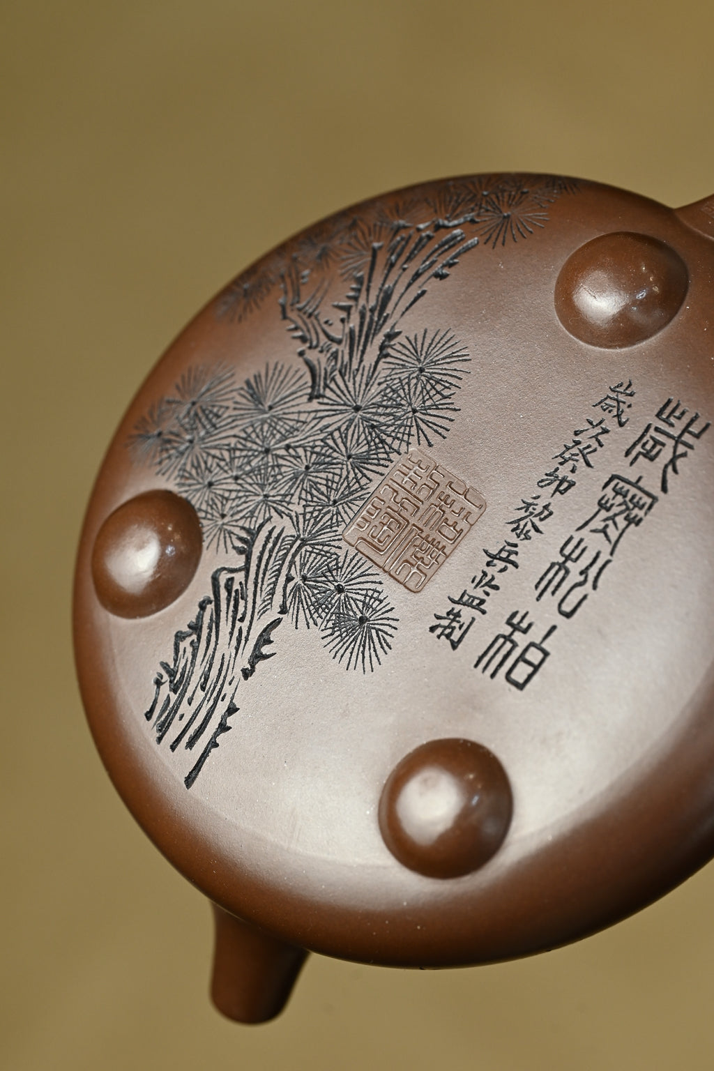 景舟石瓢·全手工（省大师桑黎兵刻绘+双证书） /紫砂十二精英之首，省大师桑黎兵儿子桑崧杰作品/容量450cc/特级紫泥