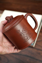 五件套【盖杯/办公杯】 原矿极品紫泥·470cc（满）  国家级工艺美术师-沈杰：刻绘装饰 钟馗·一生正气