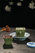 【四方·狮鼎】 原矿极品紫泥（绿泥粉浆） 壶200cc·杯子95cc