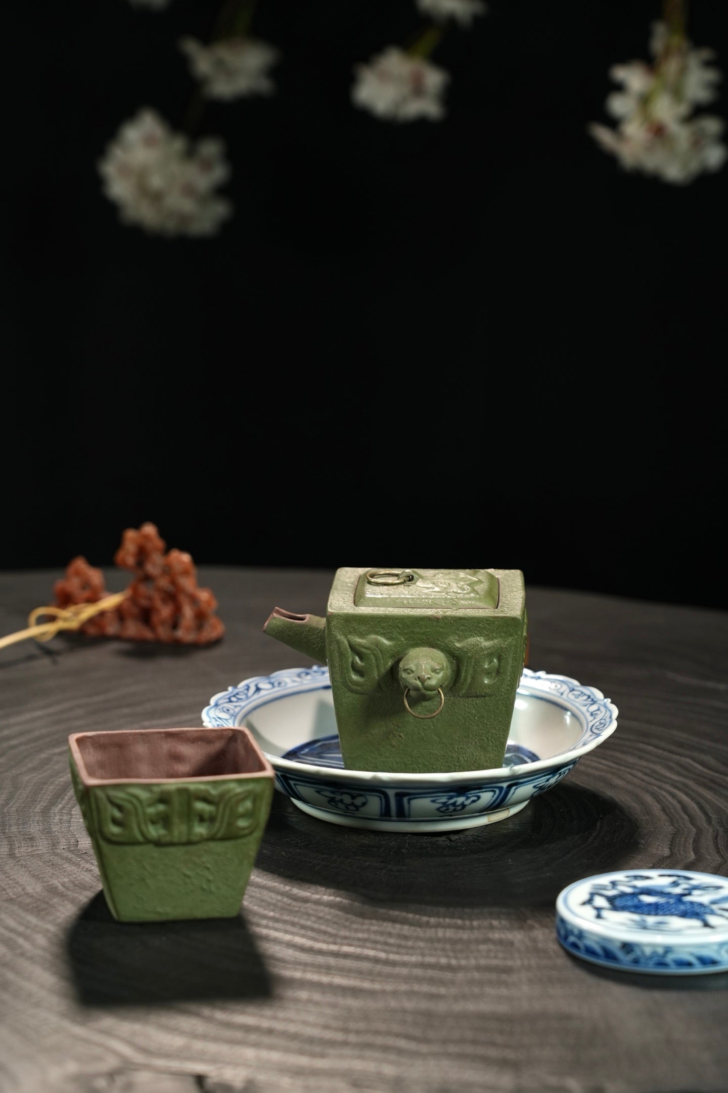 【四方·狮鼎】 原矿极品紫泥（绿泥粉浆） 壶200cc·杯子95cc
