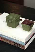 【四方·狮鼎】 原矿极品紫泥（绿泥粉浆） 壶200cc·杯子95cc