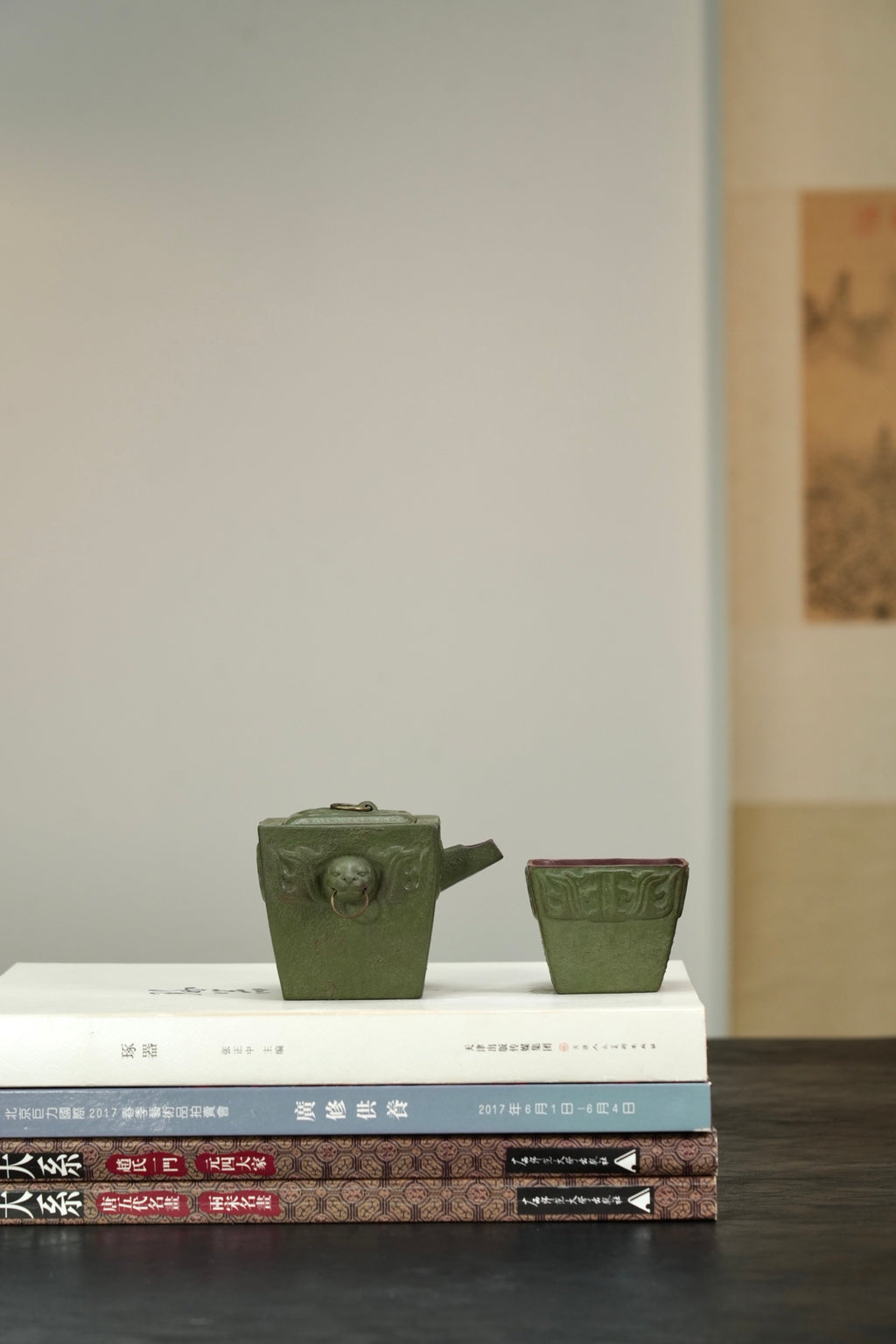 【四方·狮鼎】 原矿极品紫泥（绿泥粉浆） 壶200cc·杯子95cc