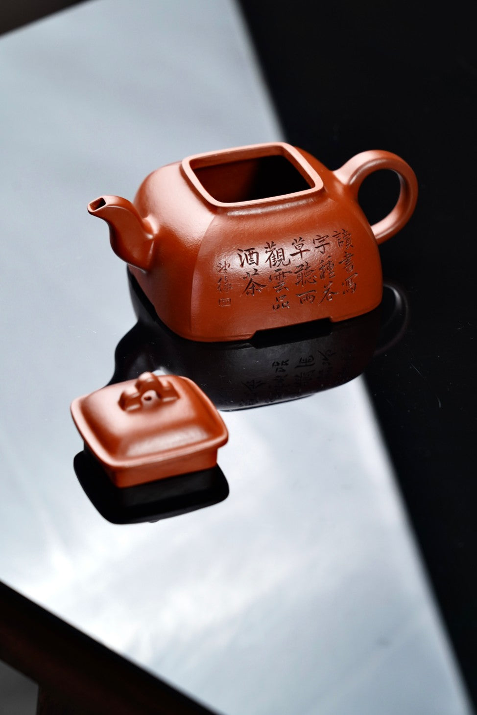 全手工【孤棱·摹古】 赵庄极品朱泥·290cc·10孔  摹古经典！甄藏级朱泥大品方器