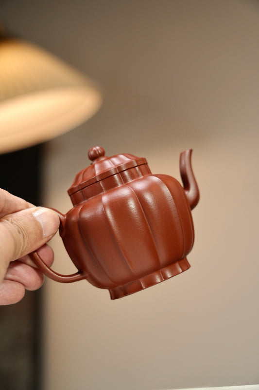 精品👍·全手工【玲珑宫灯】 原矿极品朱泥·170cc·内推孔