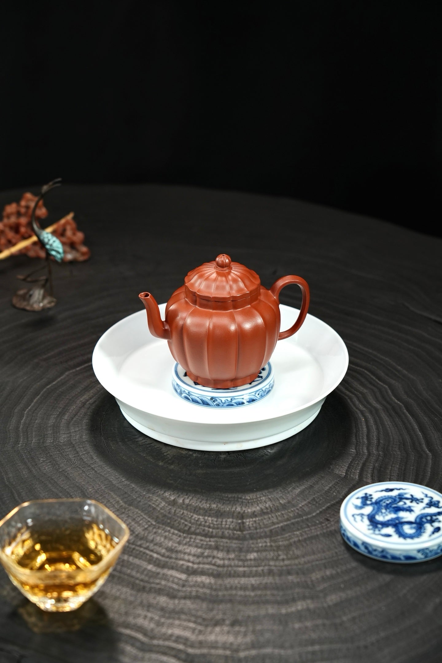 精品👍·全手工【玲珑宫灯】 原矿极品朱泥·170cc·内推孔