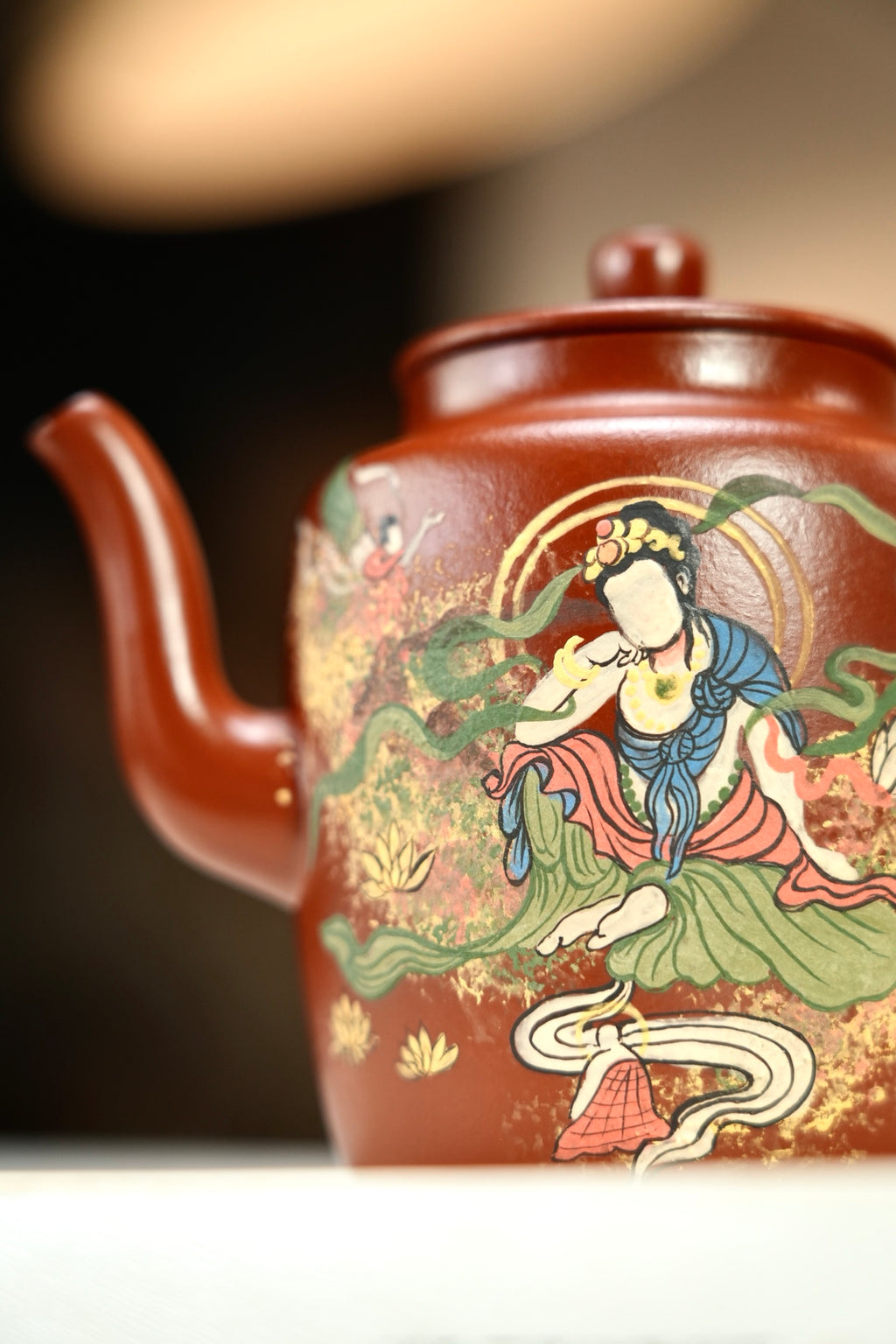 敦煌·飞天壁画👍【高执】 原矿极品朱泥（泥绘）·260cc·7孔