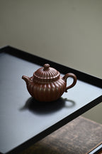 腰圆菊瓣·全手工 /大拍陶手张智耀作品 /容量230cc/原矿紫泥
