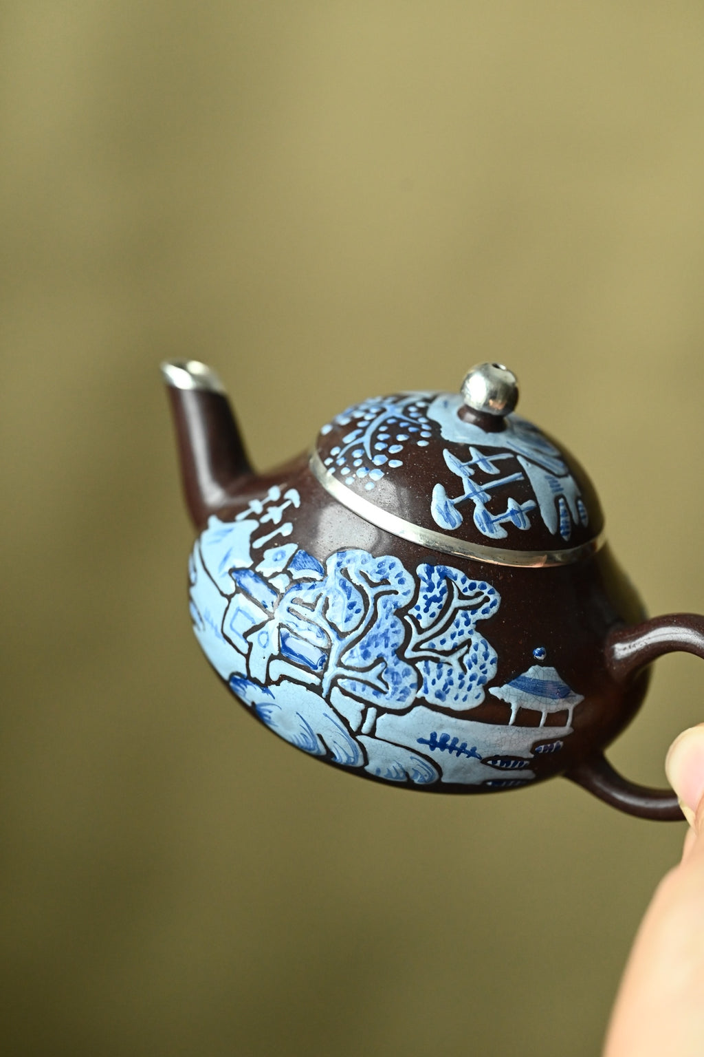 珐琅彩包银·东南亚回流壶 /水磨工艺包银/容量110cc～210cc/家藏紫泥
