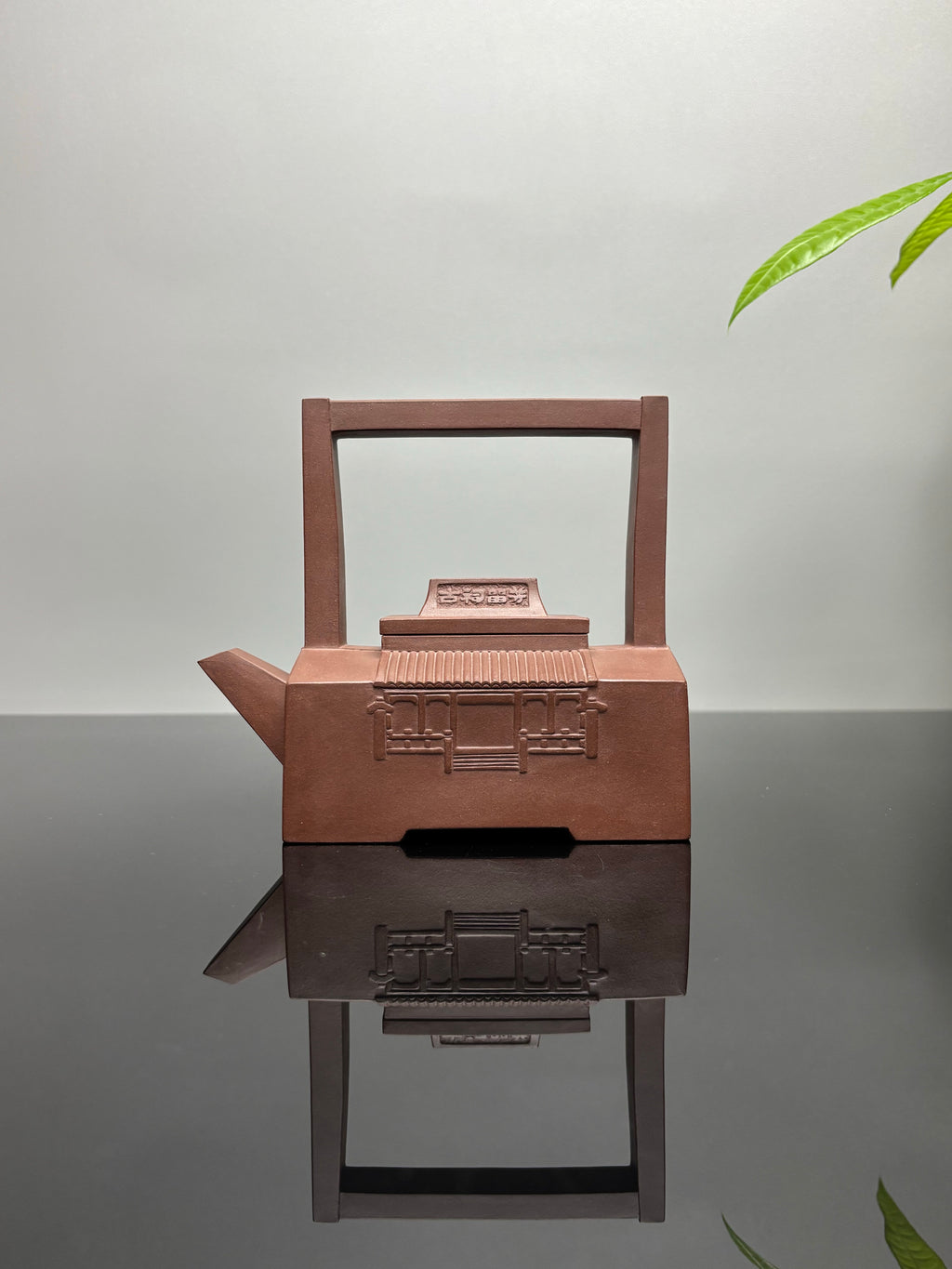 蒋蓉之女 传世花器｜蒋艺华·非遗紫砂巅峰重器《四水归堂·旺家提梁壶》收藏传世——原矿优质老紫泥·320cc