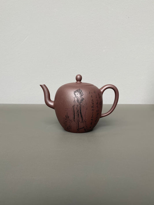 李峰臻品《美人肩壶》礼藏双绝 传世雅器——原矿优质老紫泥·230cc ——国大师吴鸣高徒·李峰亲工