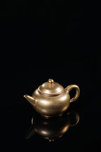 原矿紫砂特色黄金贝壳烧《水平壶》收藏级高端艺术品！  ——原矿优质老段·160cc ——著名紫砂艺术家·马兰制