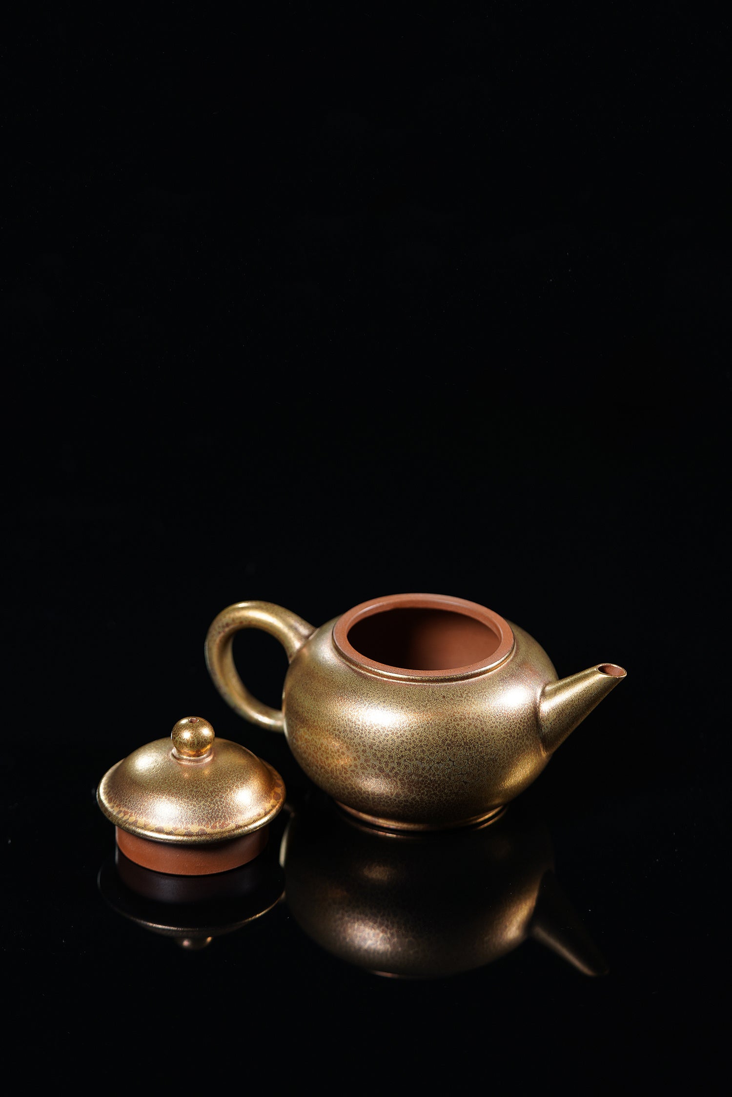 原矿紫砂特色黄金贝壳烧《水平壶》收藏级高端艺术品！  ——原矿优质老段·160cc ——著名紫砂艺术家·马兰制