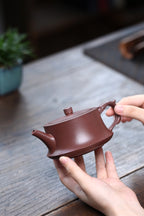 宜兴原矿紫砂·精品套组《柱础壶》好料好工推荐！ —— 原矿优质老紫泥·230cc ——著名紫砂陶艺家·杨菲制