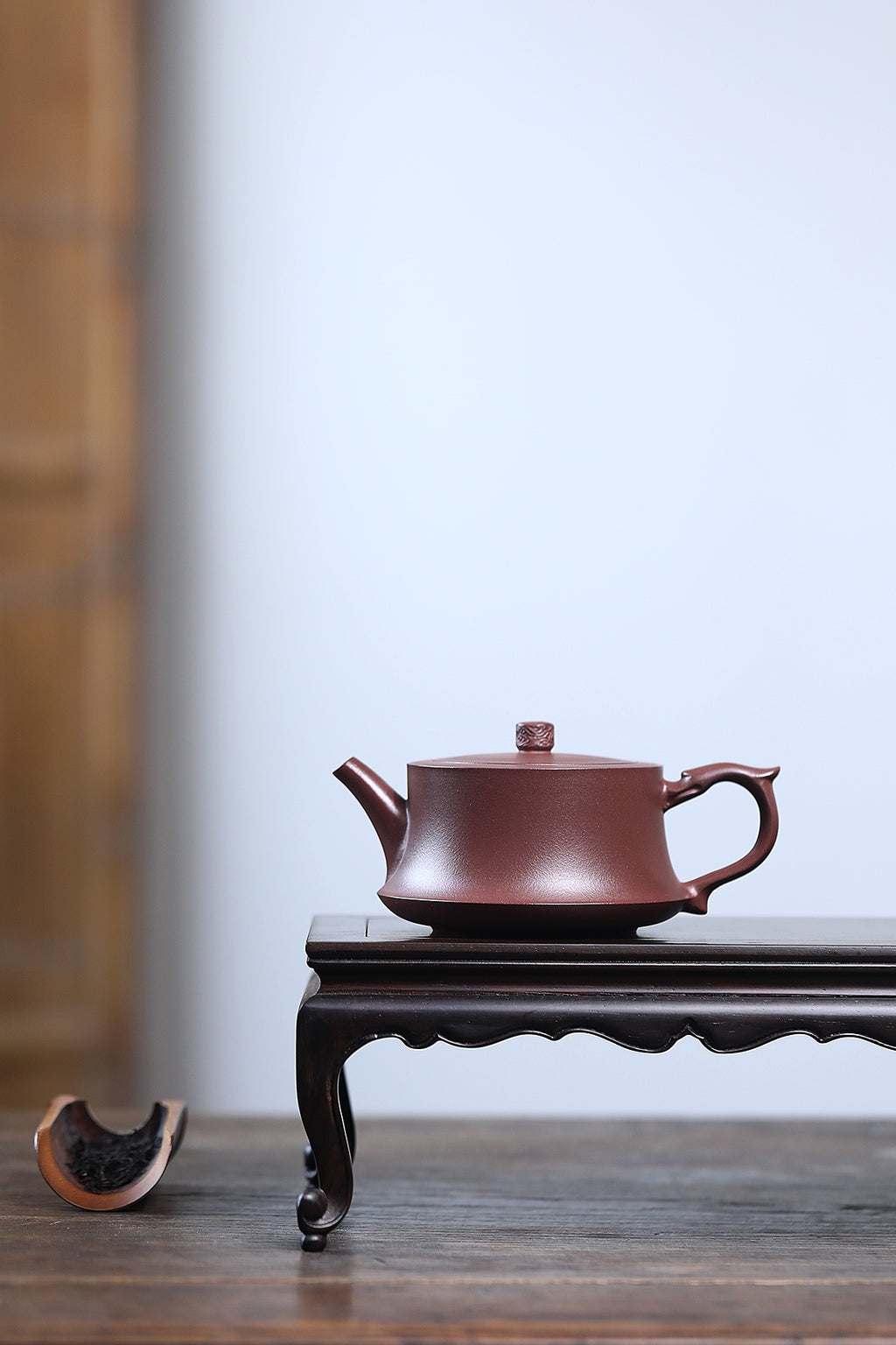 宜兴原矿紫砂·精品套组《柱础壶》好料好工推荐！ —— 原矿优质老紫泥·230cc ——著名紫砂陶艺家·杨菲制