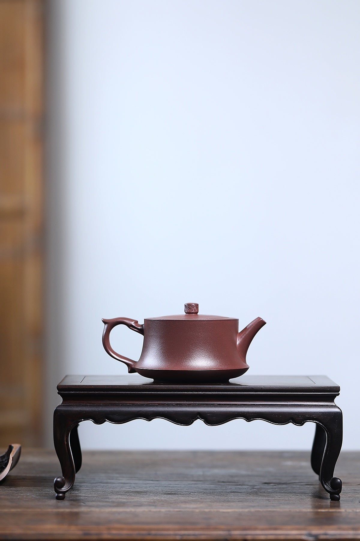 宜兴原矿紫砂·精品套组《柱础壶》好料好工推荐！ —— 原矿优质老紫泥·230cc ——著名紫砂陶艺家·杨菲制