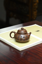 容天·全手工（省大师桑黎兵刻绘+双证书）/紫砂十二精英之首，省大师桑黎兵儿子桑崧杰作品容量380cc/特级紫泥