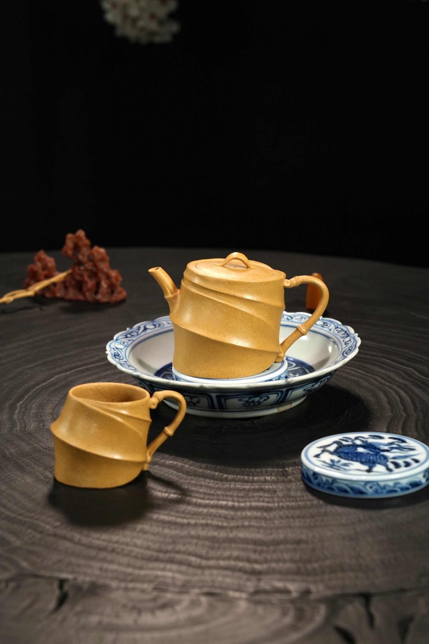 套组·一壶一杯 全手工【香妃·文竹】 原矿极品段泥·壶125cc·杯子50cc