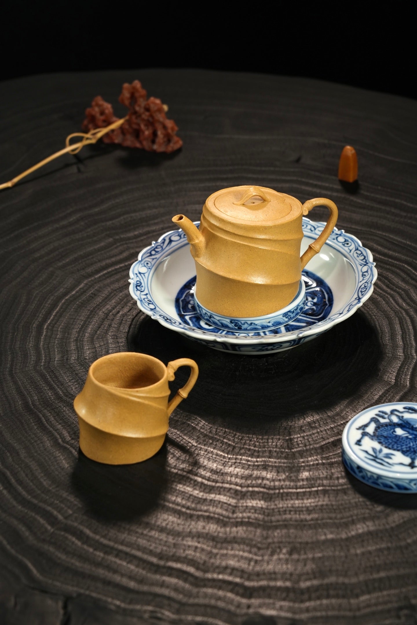 套组·一壶一杯 全手工【香妃·文竹】 原矿极品段泥·壶125cc·杯子50cc