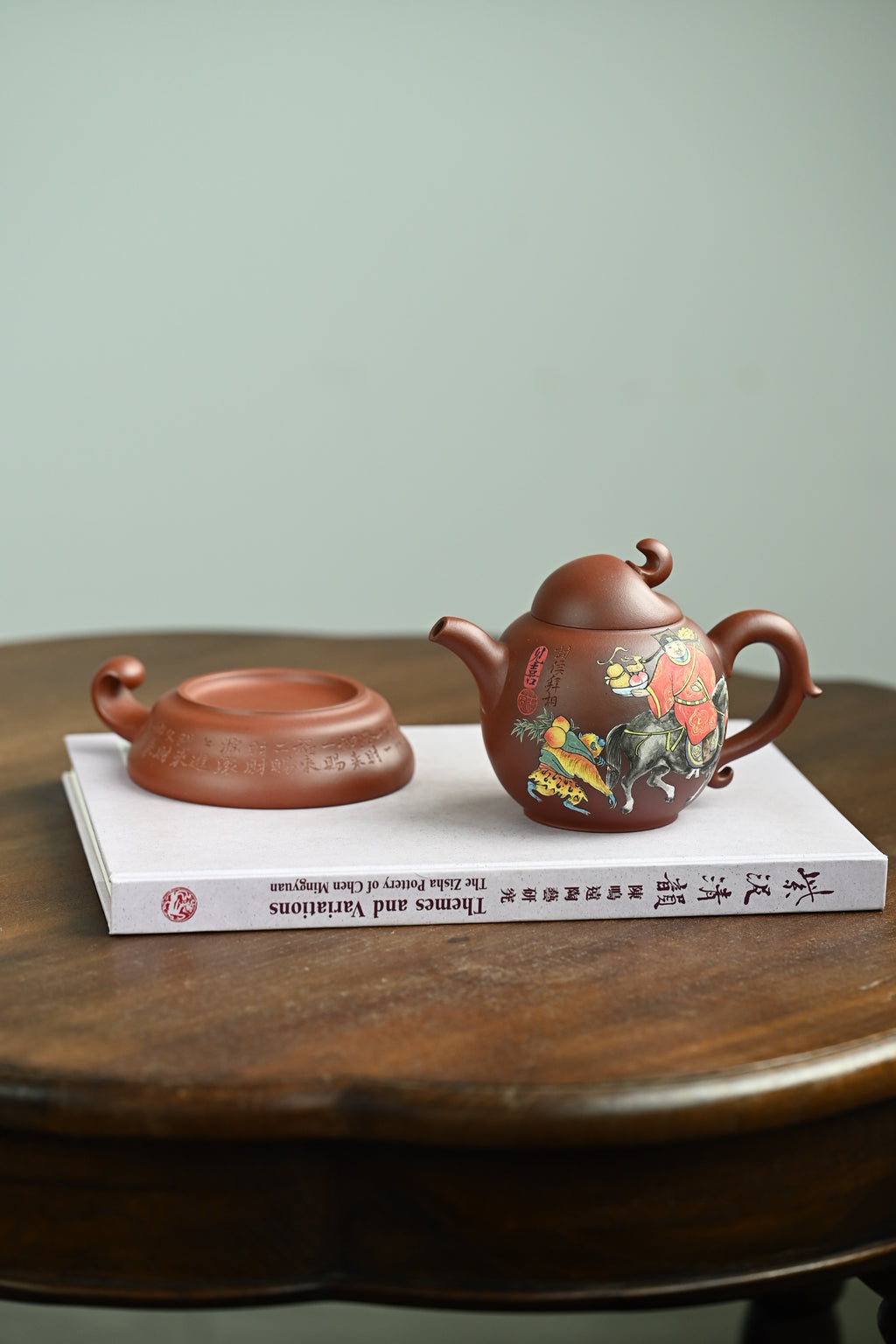 福禄套组·全手工/容量380cc/极品紫泥 器型如福葫，壶身饱满聚气，流把舒展