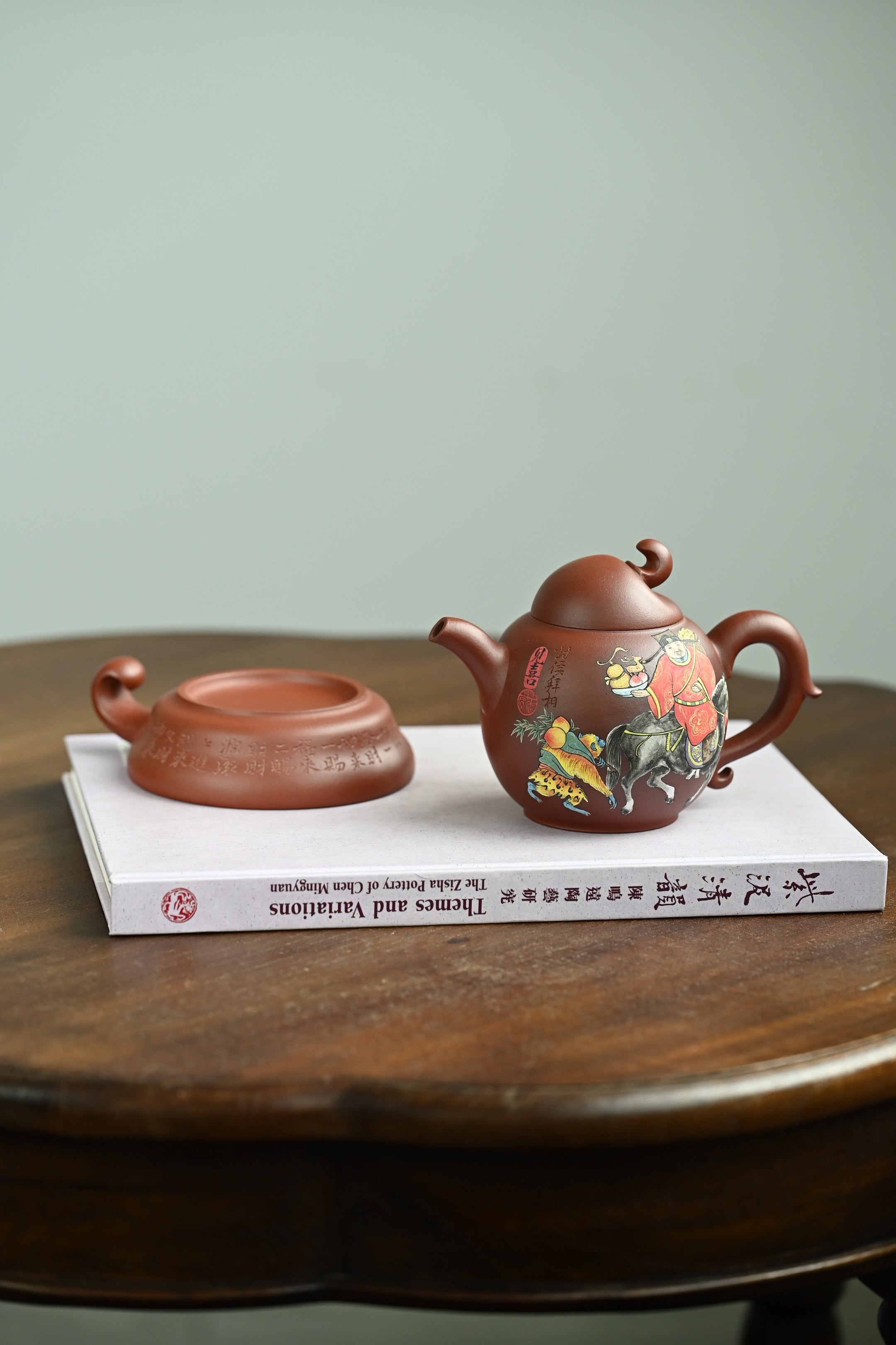 福禄套组·全手工/容量380cc/极品紫泥 器型如福葫，壶身饱满聚气，流把舒展