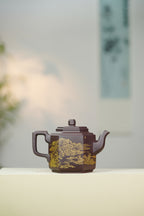 陈宏林大师传世巅峰臻品【高六方壶】收藏送礼·双绝重器——原矿优质老紫泥·400cc