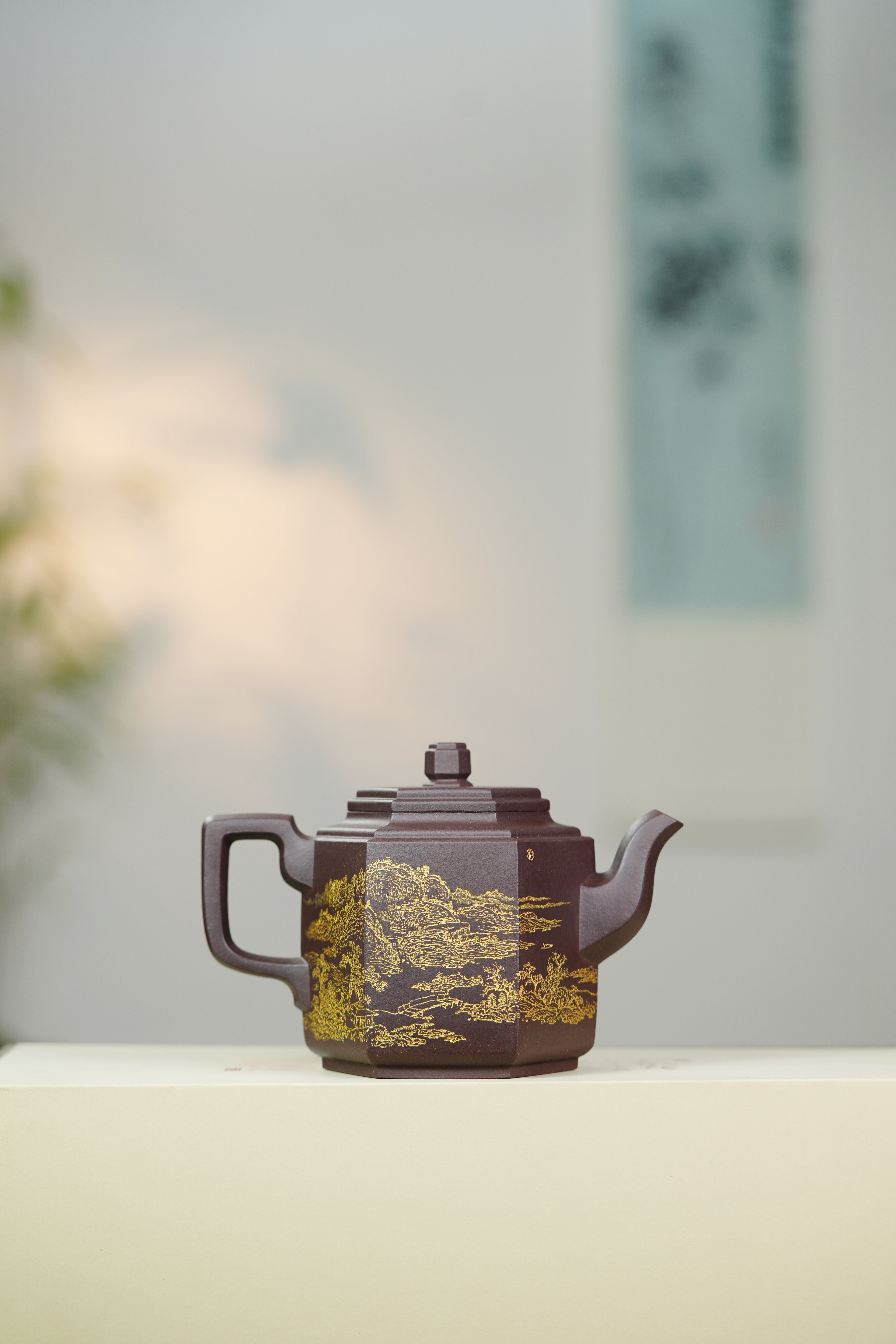 陈宏林大师传世巅峰臻品【高六方壶】收藏送礼·双绝重器——原矿优质老紫泥·400cc