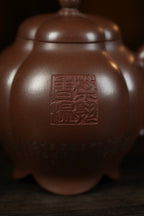范大生嫡脉｜范秀芳制 范伟群装饰｜双省大师联诀紫砂臻品《莲香壶》——原矿优质紫泥·220cc
