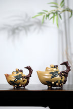 蒋艺华·非遗紫砂巅峰重器《圣桃壶》——原矿优质黄金段泥·300cc ——中国传统陶瓷艺术大师·蒋艺华 制