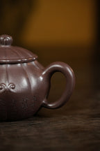 范大生嫡脉｜范秀芳制 范伟群装饰｜双省大师联诀紫砂臻品《夏露壶》——原矿优质古天青·130cc（入册款代表作）