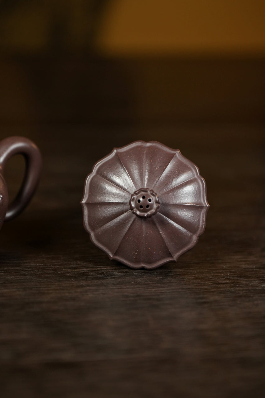 范大生嫡脉｜范秀芳制 范伟群装饰｜双省大师联诀紫砂臻品《夏露壶》——原矿优质古天青·130cc（入册款代表作）