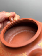 徐伟强全手工·紫砂臻品《虚扁壶》典藏重器｜卡真金丝工艺·价值攀阶，潜力无界！——原矿优质朱泥·150cc