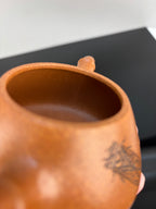 范泽锋高徒·邱爽紫砂潜力重器《竹节平盖石瓢》——原矿优质金降坡·220cc