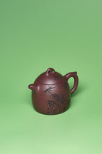 紫砂臻品·礼藏首选｜周建春大师扛鼎之作《竹海秦权壶》——原矿优质老紫泥·250cc ——正高级工艺美术师·周建春·制