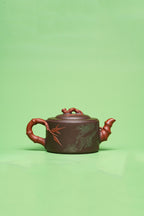 紫砂臻品·礼藏首选｜周建春大师扛鼎之作《松凤竹段壶》——原矿优质老紫泥双拼·600cc ——正高级工艺美术师·周建春·制